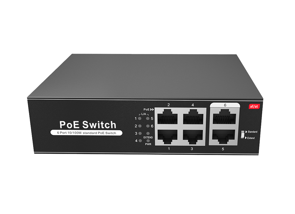4 Poorts Netwerk Gigabit Switch POE - Meko Security