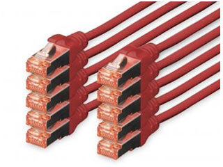 Patchkabel 0,25m Cat6 S-FTP Rood 10 Pack