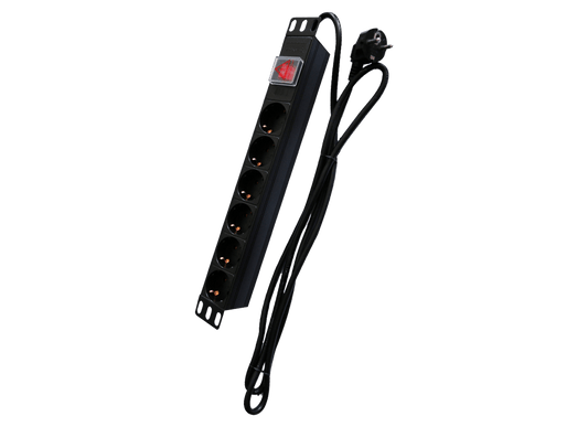 19 inch Stekkerdoos 6 - voudig - Meko Security