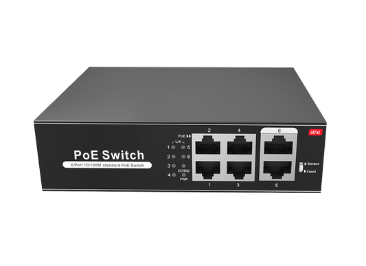 4 Poorts Netwerk Gigabit Switch POE - Meko Security