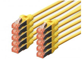 Patchkabel 0,25m Cat6 S-FTP Geel 10 Pack